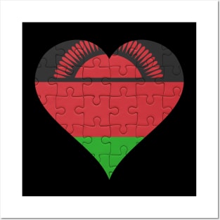 Malawian Jigsaw Puzzle Heart Design - Gift for Malawian With Malawi Roots Posters and Art